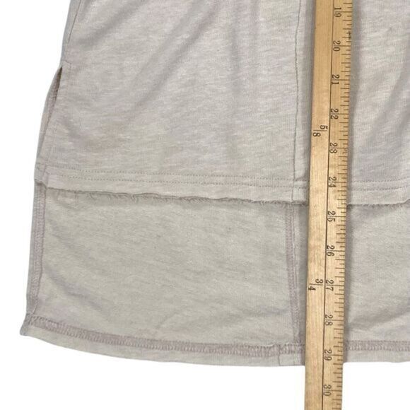 Umgee Tunic Hooded Sweatshirt Womens Sz L Beige Oversized Bohemian Comfy Pull On - Picture 10 of 12